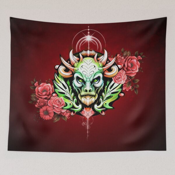Item preview, Mysterious colorful creature with flowers designed and sold by nicky2342.