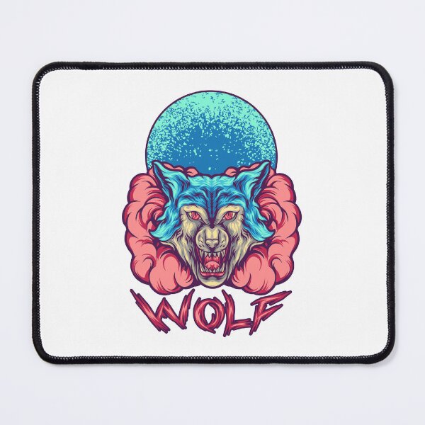 Artikelvorschau, Bunter Wolfskopf, Wolfskopf mit Rauch, Wolfskopf entworfen und verkauft von GreyStanzione1.