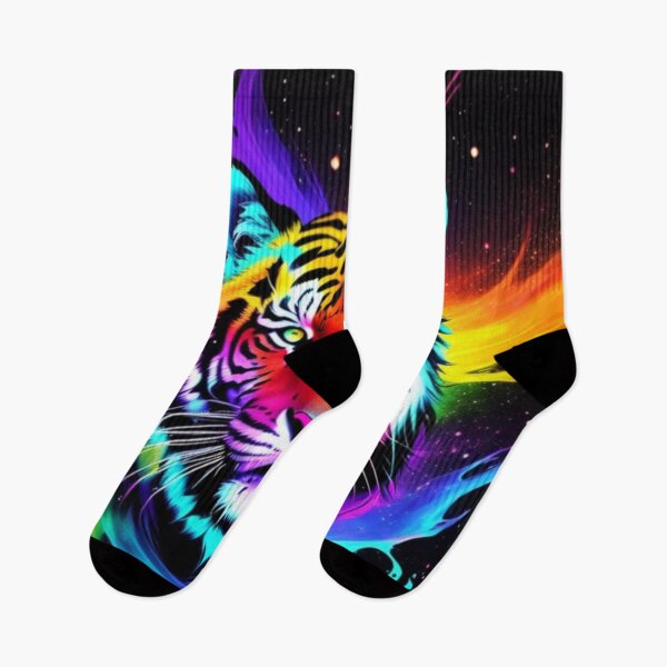 Item preview, Feline Galaxy: Tiger Head in Starry Nebula. Colorful and bright designed and sold by BRINDELEGARD.