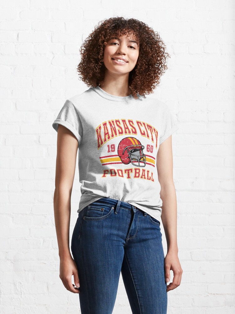 Kansas City Chiefs Womens Red Boyfriend Vintage LS Tee