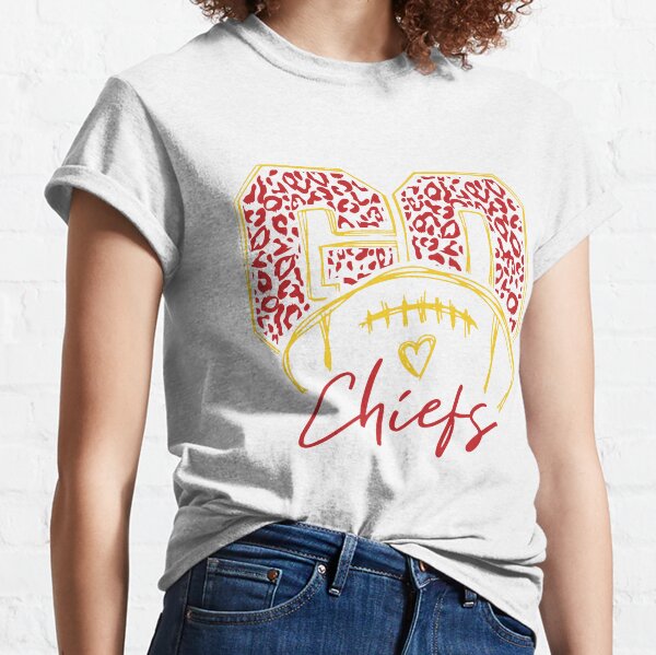 Kansas City Chiefs UNISEX New Crewneck or VNeck Bling Tshirt for Women Sm  -4X