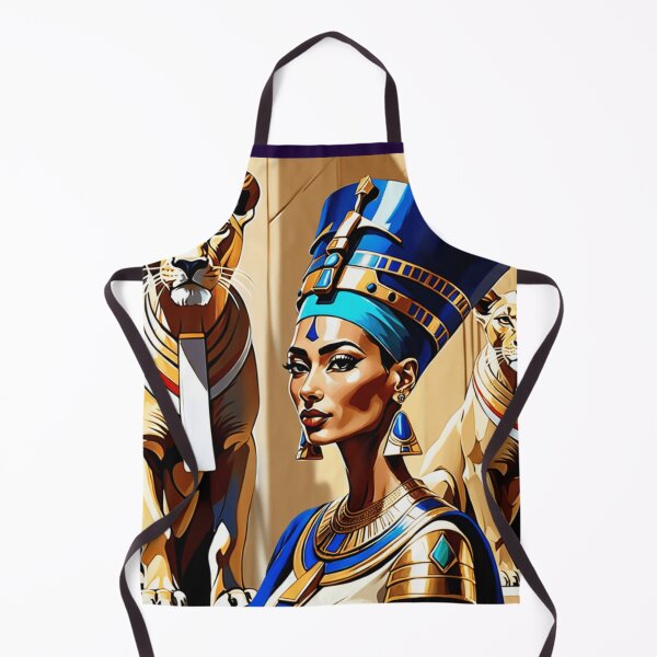 Item preview, Queen Nefertiti the most beautiful pharaohs in ancient Egypt with tow Lions designed and sold by AnadAA.