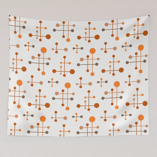Item preview, Mid Century Atomic Age Pattern 36 Orange, Brown designed and sold by trdstudio.