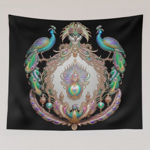 Item preview, Queen of Peacock Decorative Feathers Vintage Art  designed and sold by artelligens.