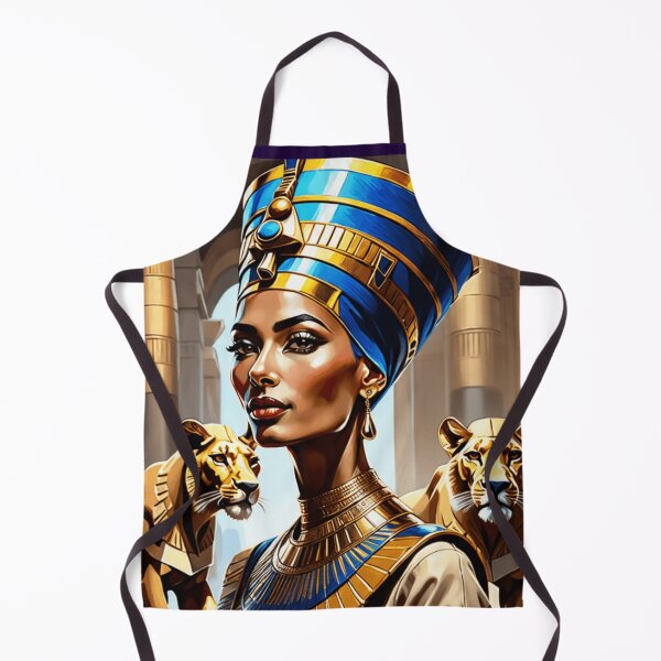 Item preview, Queen Nefertiti the most beautiful pharaohs in ancient Egypt with tow Lions 2 designed and sold by AnadAA.