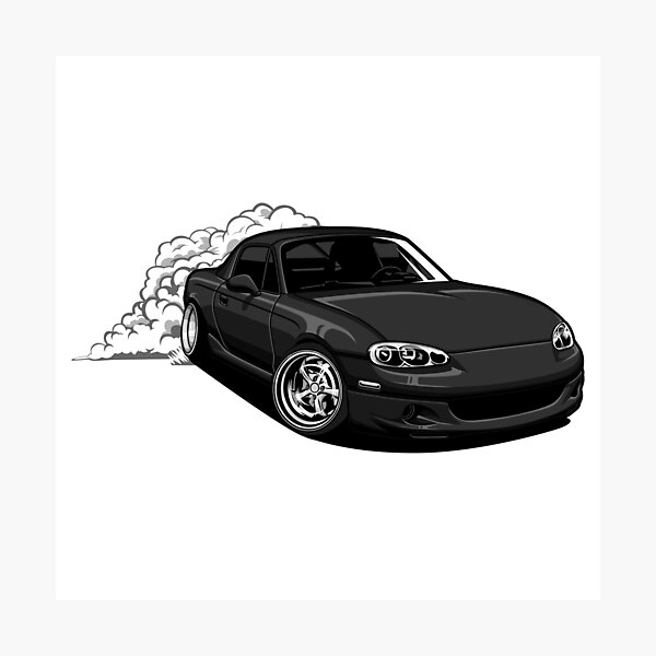 Artikelvorschau, Mazda Miata Drift Schwarz - Aufkleber entworfen und verkauft von vektoranda.