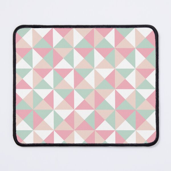 Item preview, Geometric triangle seamless pattern in pastel colors pink, teal blue, white designed and sold by Colorblizz.