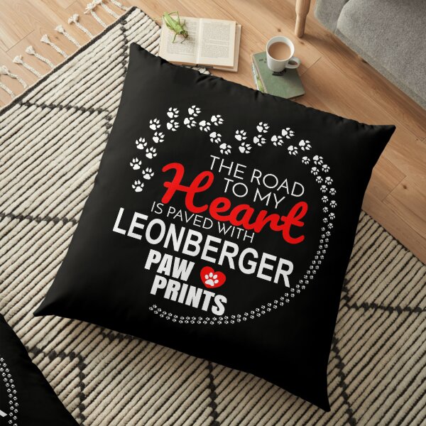 The Road To My Heart Is Paved With Leonberger Paw Prints - Gift For Passionate Leonberger Dog Owners Floor Pillow
