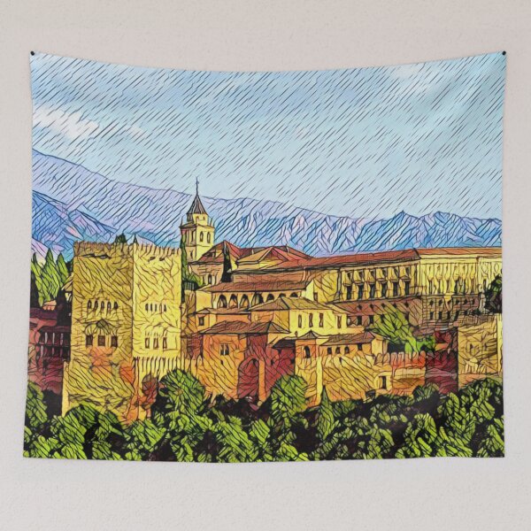 Item preview, A Pop Art Travel Print of Granada - Spain  designed and sold by StudioRedKoala.
