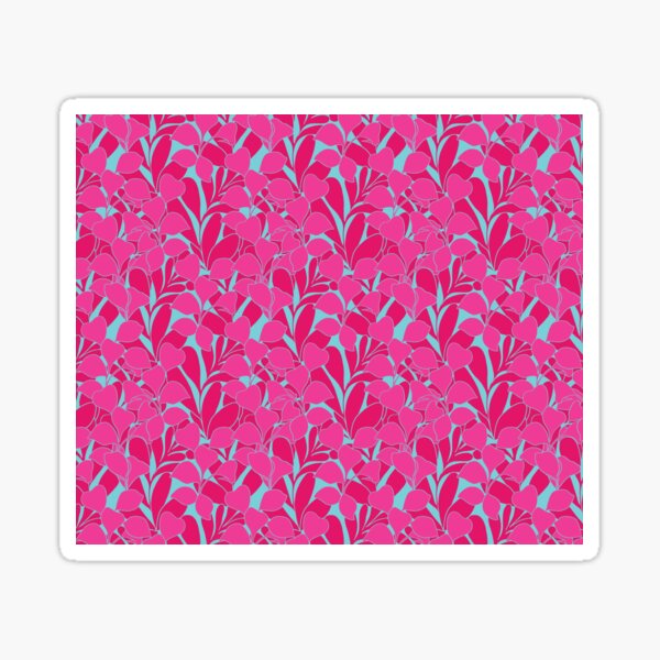 Foliage pink version blue background Sticker