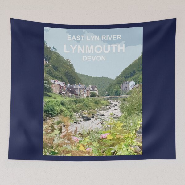 Item preview, Lynmouth Devon gift Travel location poster designed and sold by BarbaraGlebska.