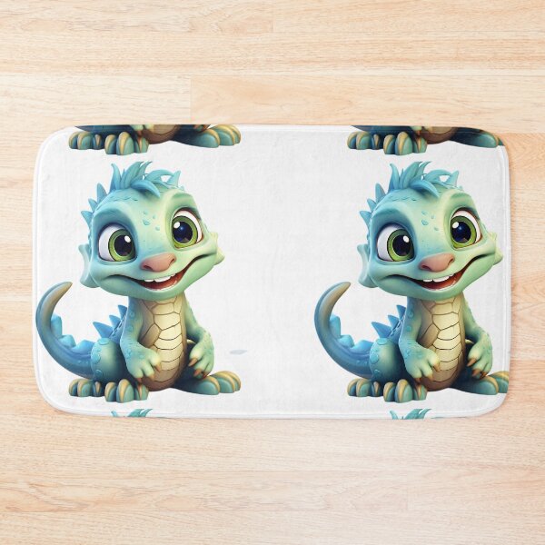 Item preview, Cartoon of very cute baby dragon in light azure designed and sold by AI-Only Creations.