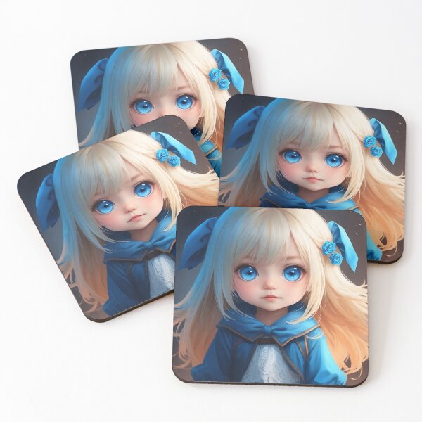 Item preview, Adorable Chibi de ojos azules designed and sold by AICreativeArts.