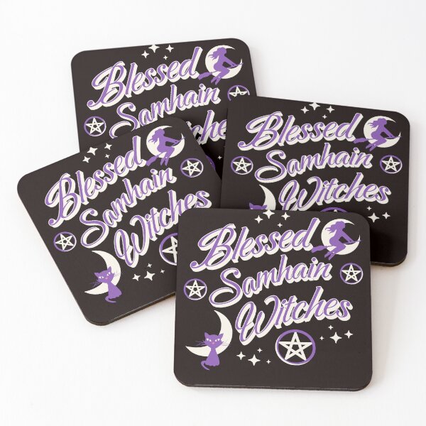 Item preview,  Blessed Samhain Witches Cute Funny Celtic Halloween Design - Purple Version designed and sold by Sarah Wainwright.