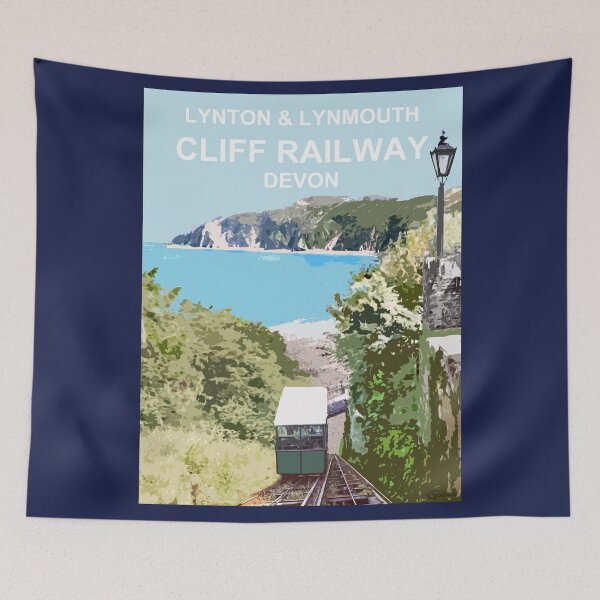 Item preview, Lynton Lynmouth North Devon Cliff Railway Travel location poster designed and sold by BarbaraGlebska.