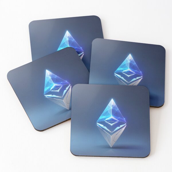 Item preview, Ethereum electric blue 3D logo designed and sold by Cryptoquack.