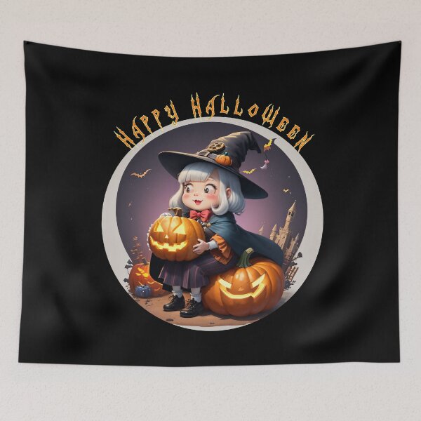 Item preview, Happy Halloween Young Witch designed and sold by Delemore Art.