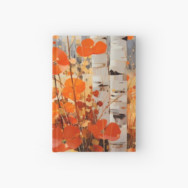 Red Flowers Hardcover Journal