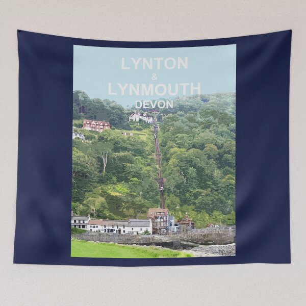 Item preview, Lynton Lynmouth North Devon Cliff Railway Travel location poster designed and sold by BarbaraGlebska.