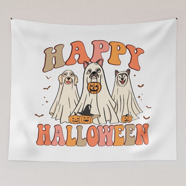 Item preview, Happy Halloween Puppy Dogs as Ghosts designed and sold by NessiCreates.