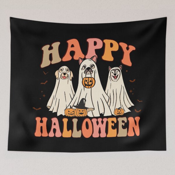 Item preview, Happy Halloween Puppy Dogs as Ghosts designed and sold by NessiCreates.