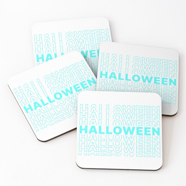 Item preview, Halloween Blue Simple Text Design by ZeesDesign on Redbubble designed and sold by ZEESDESIGN.