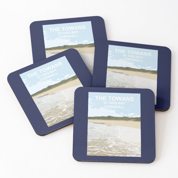Item preview, The Towans St Ives Bay Cornwall. Cornish gift Kernow Travel location poster, St Austell designed and sold by BarbaraGlebska.