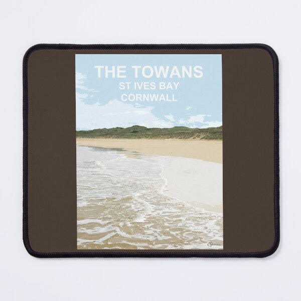 Item preview, The Towans St Ives Bay Cornwall. Cornish gift Kernow Travel location poster, St Austell designed and sold by BarbaraGlebska.
