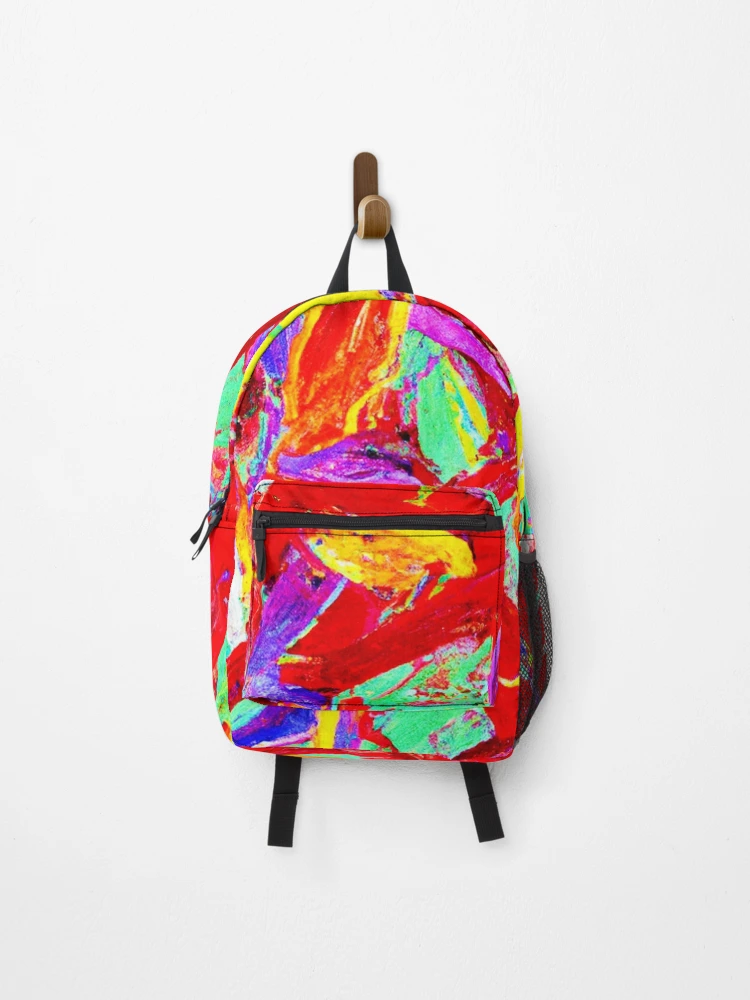 Thumbnail 1 of 3, Backpack, Vivid Abstract Pattern designed and sold by Health And Fitness Posts e-Store.