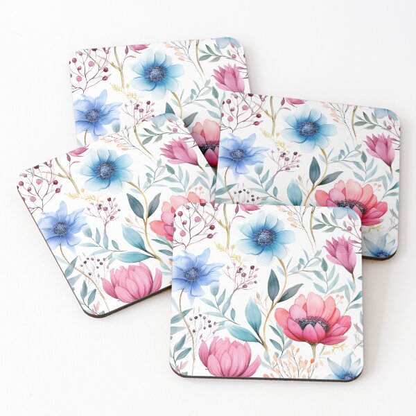 Item preview, Floración roja y azul designed and sold by HatiDesign.