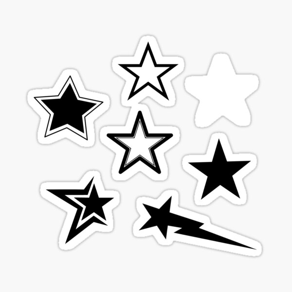 Y2K Face Black Star Stickers