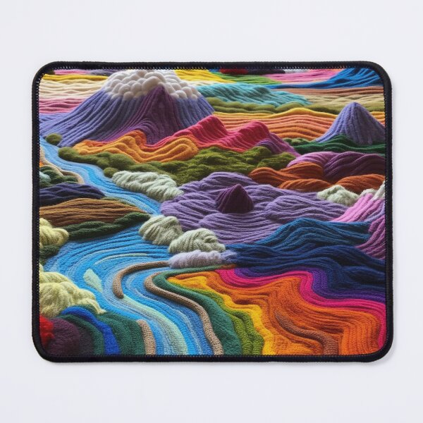Item preview, Colorful Landscape with Mountain and River Crochet designed and sold by aweartome.