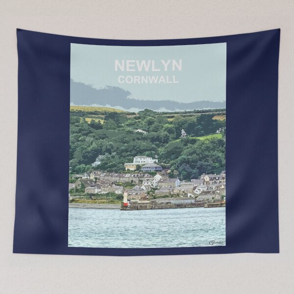 Item preview, Newlyn Cornwall. Cornish gift Kernow Travel location poster, St Austell designed and sold by BarbaraGlebska.