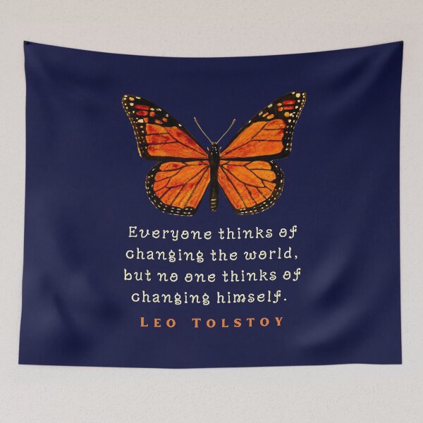 Item preview, Leo Tolstoy quote: Everyone thinks of changing the world, but no one thinks of changing himself. designed and sold by artbleed.