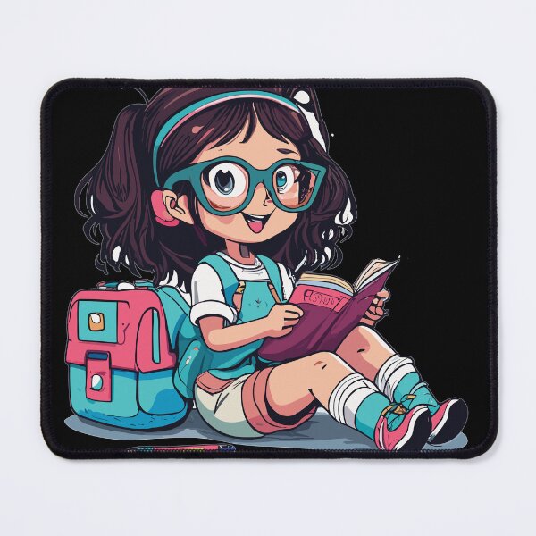 Item preview, Cute Cartoon School Girl Reading Book designed and sold by Ketique.