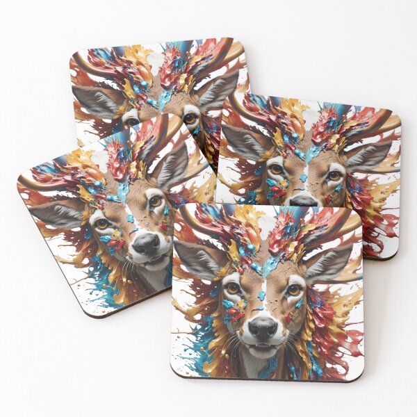 Item preview, "Splashes of creativity converge in 'Deer Head Splash Art,' an evocative masterpiece." designed and sold by Best-Art-32.