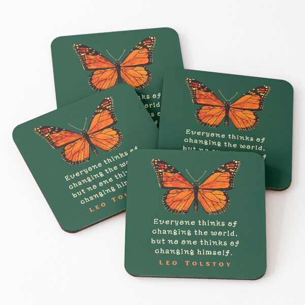 Item preview, Leo Tolstoy quote: Everyone thinks of changing the world, but no one thinks of changing himself. designed and sold by artbleed.