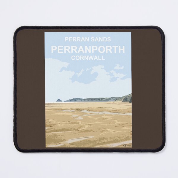 Item preview, Perran Sands Perranporth Cornwall. Cornish gift Kernow Travel location poster, St Austell designed and sold by BarbaraGlebska.