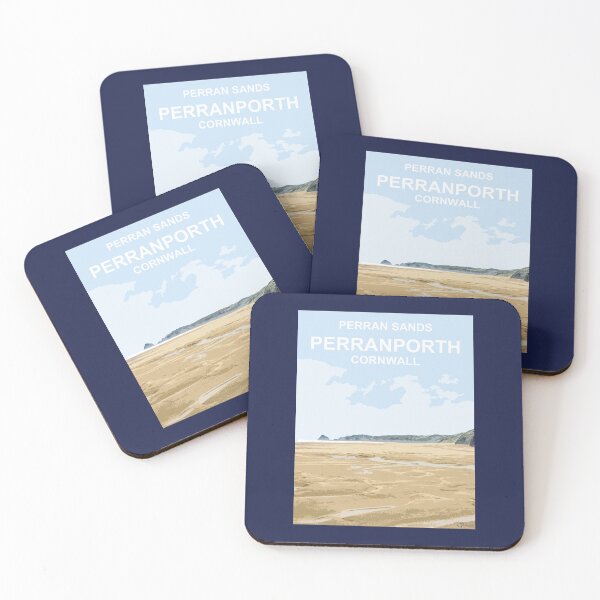 Item preview, Perran Sands Perranporth Cornwall. Cornish gift Kernow Travel location poster, St Austell designed and sold by BarbaraGlebska.