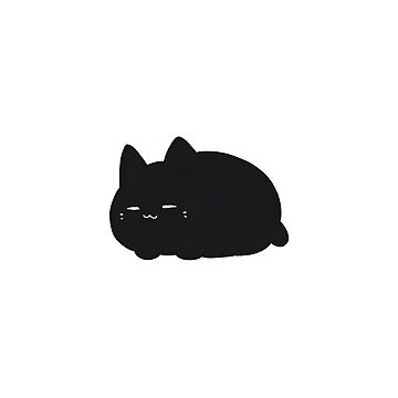 Black Kawaii Cute Anime Cat Sticker for Sale by Darcekar