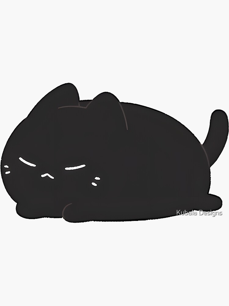 Black Kawaii Cute Anime Cat Sticker for Sale by Darcekar