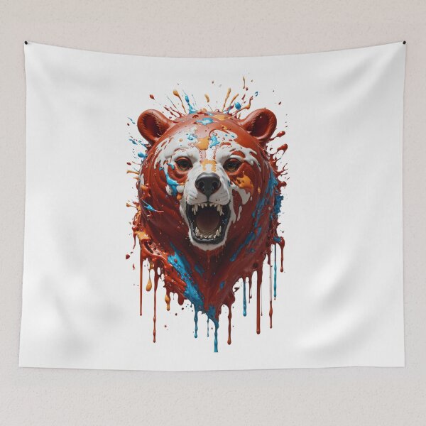 Item preview, "Exploring the wild with a splash: Bear Head Artistry." designed and sold by Best-Art-32.