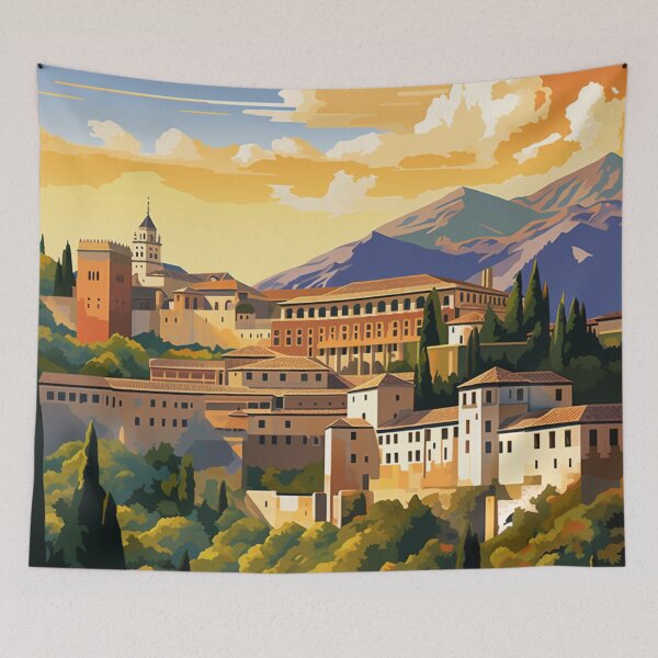 Item preview, A Pop Art Travel Print of Granada - Spain  designed and sold by StudioRedKoala.