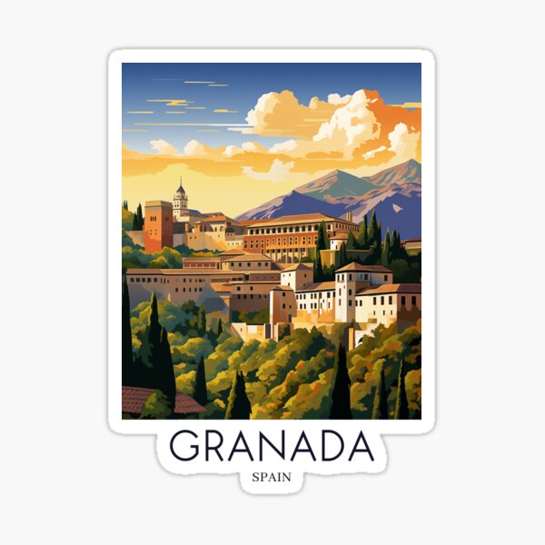 Item preview, A Pop Art Travel Print of Granada - Spain  designed and sold by StudioRedKoala.
