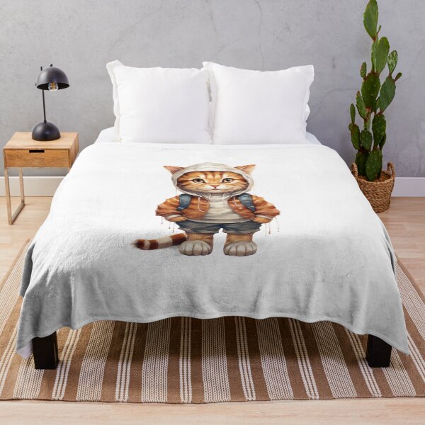 Artikelvorschau, Illustration einer süßen getigerten Katze in einem Kapuzenpullover entworfen und verkauft von ENTERBOX.