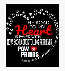 The Road To My Heart Is Paved With Nova Scotia Duck Tolling Retriever Paw Prints - Gift For Passionate Nova Scotia Duck Tolling Retriever Dog Owners Photographic Print