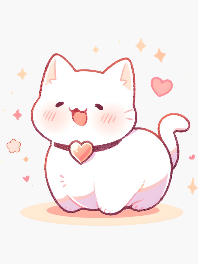 Cute Anime Kawaii Cat | Sticker
