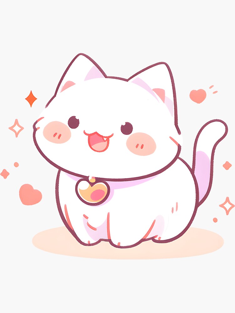 Cute Anime Kawaii Cat | Sticker