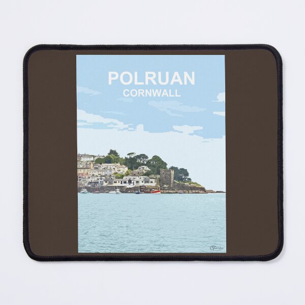 Item preview, Polruan River Fowey Cornwall. Cornish gift Kernow Travel location poster, St Austell designed and sold by BarbaraGlebska.