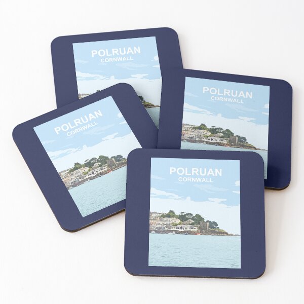 Item preview, Polruan River Fowey Cornwall. Cornish gift Kernow Travel location poster, St Austell designed and sold by BarbaraGlebska.